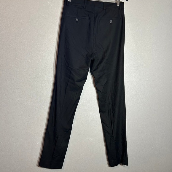 Reaction Kenneth Cole Dress Pants Black Straight Leg Trouser Men's Size 36R W29 - Picture 2 of 7